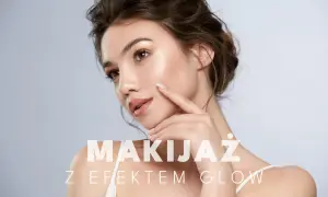 Kobieta z subtelnym makijażem glow, podkreślającym naturalne piękno. Skóra promienieje zdrowiem.