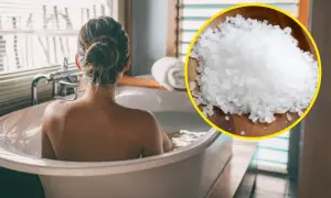 Relaks w wannie z solą Epsom (siarczan magnezu) dla ukojenia mięśni.