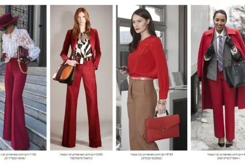 Eleganckie stylizacje z czerwienią. Zobacz, jaki kolor pasuje do czerwonego, tworząc modne zestawy z brązem, bielą i szarością.