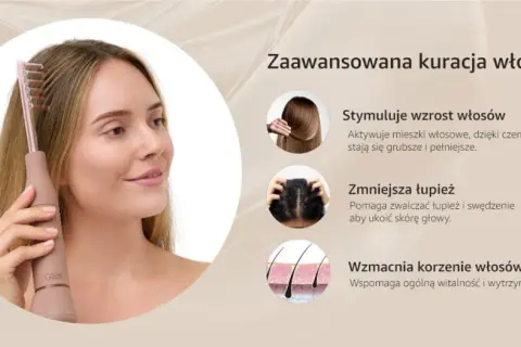 Kobieta stosuje darsonwalizację włosów, by stymulować ich wzrost, zmniejszyć łupież i wzmocnić korzenie.