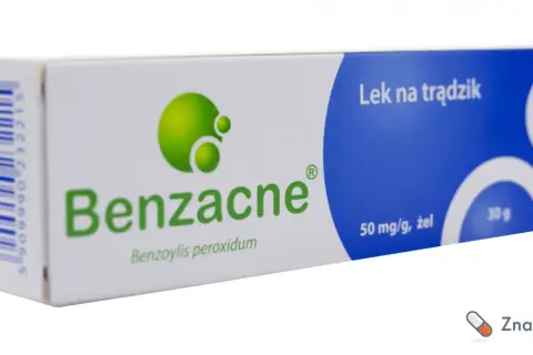 Opakowanie leku Benzacne, żelu na trądzik z nadtlenkiem benzoilu. Szukasz benzacne zamiennik? Ten lek może być dla Ciebie.