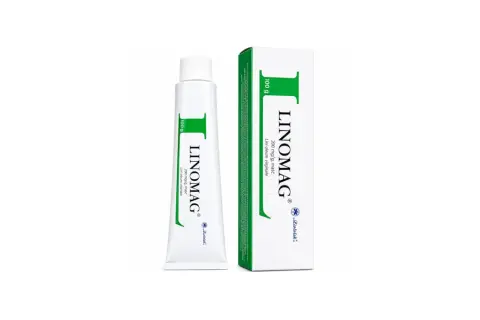 Maść Linomag 100g w tubce i kartoniku, z zielonym logo. Idealna do pielęgnacji skóry.