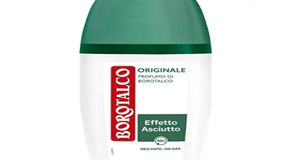 Dezodorant Borotalco Originale, z zieloną nakrętką. Wiele pozytywnych borotalco opinie potwierdza jego skuteczność.