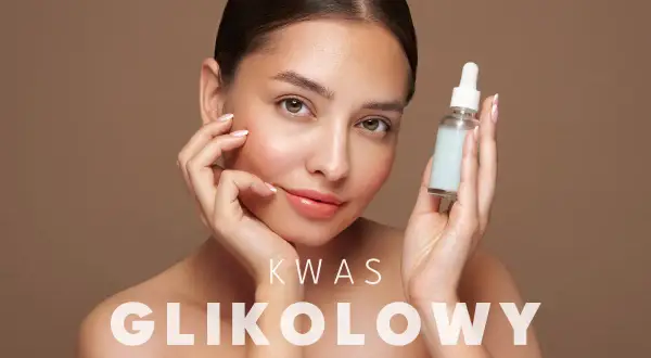 Kwas glikolowy na co? Delikatna skóra, gładka cera. Młoda kobieta z buteleczką serum.