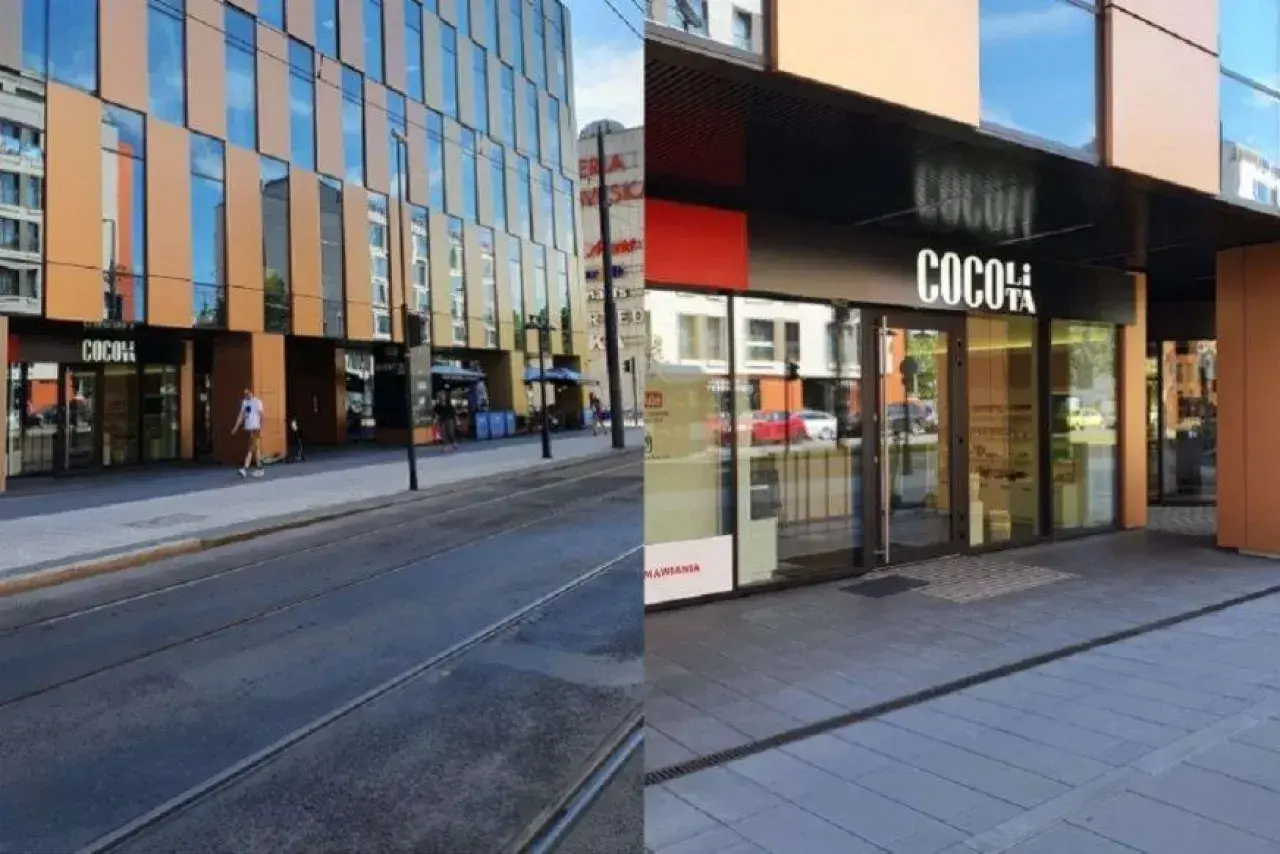 Nowoczesny budynek z witryną sklepu Cocolita. Pozytywne cocolita opinie zachęcają do odwiedzin.